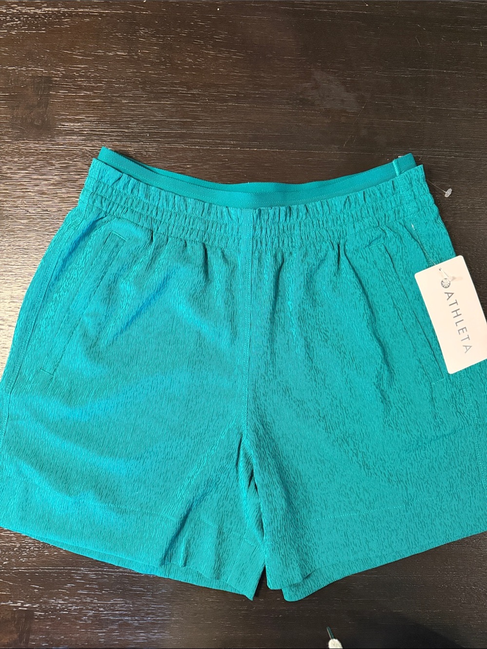 NWT Athleta Teal Lightweight Pull-On Athletic Echo Shorts size 4